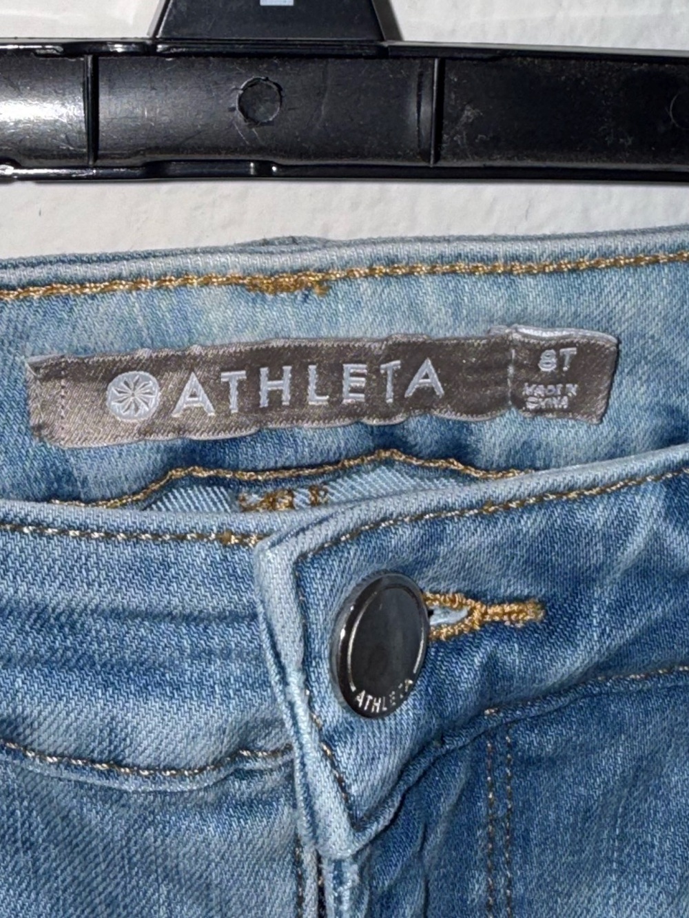 Athleta High Rise Straight Leg Jeans 8 Tall Light Wash Stretch Denim - Picture 5 of 6